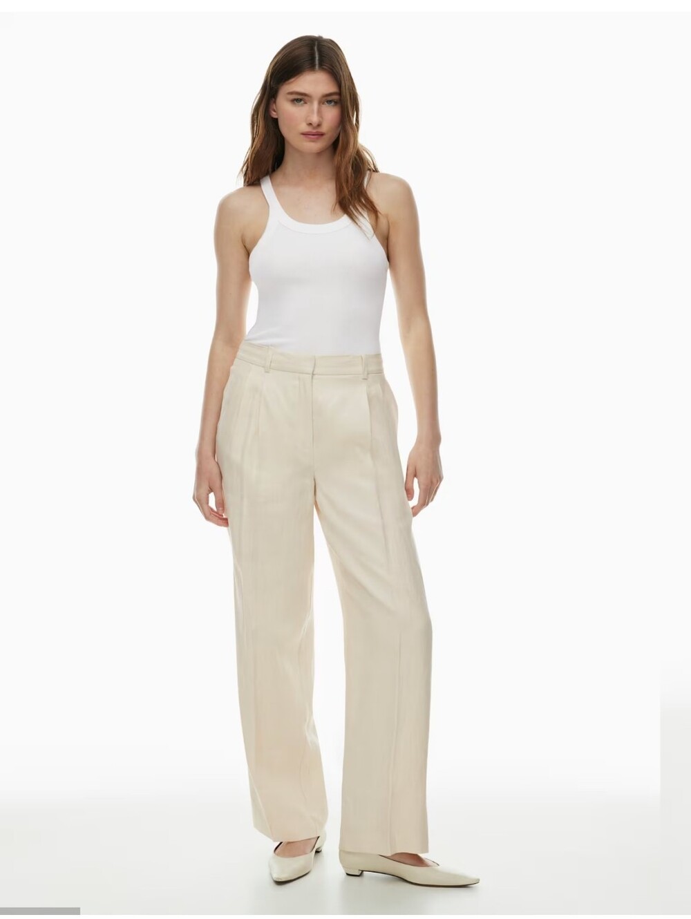 BABATON  BNWT Pleated Linen Blend Wide Leg  Pant - Espace Color -  Size 6